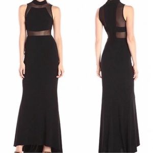 Betsy & Adam Illusion Mesh Gown